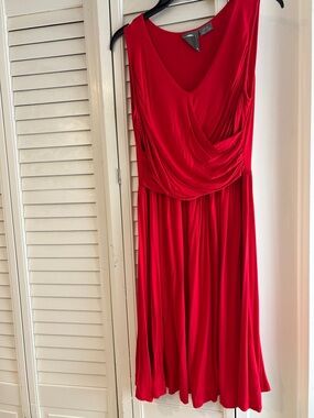 Anthropologie Girls from Savoy Red Draped V-Neck Women’s Dress